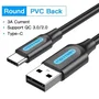 Vention Cable USB 2.0 Tipo-C COKBC USB-A a USB-C 25cm Gris